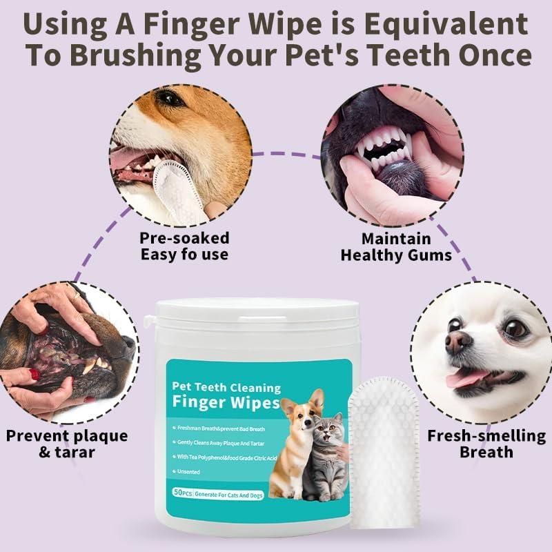 PawDent Disposable Wipes, CleanPaws Dental Finger Wipes.