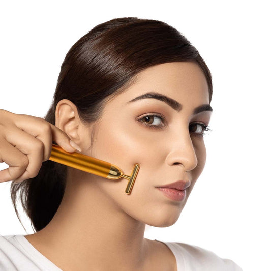 BlushMint 24K Gold Energy Beauty Bar Electric Facial Massage Roller