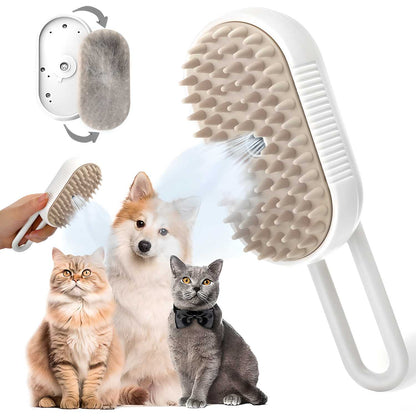 Steam-Infused Pet Grooming Brush, USB Rechargeable Steam Pet Brush.