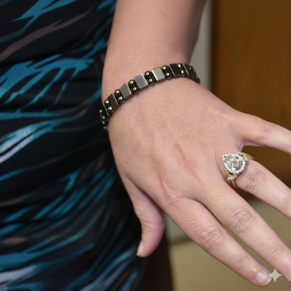 BlushMint  Magnetic Sugar Control Bracelet,Unisex Stylish Health Care Magnetic Black Stone Therapy Bracelet