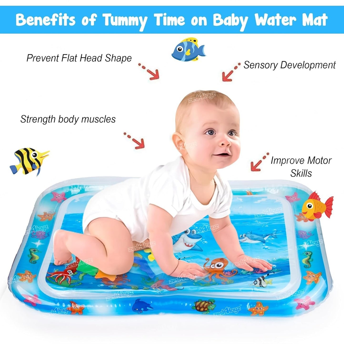 BlushMint Water Splash Play Mat for Babies, Leakproof Baby Water Play Mat